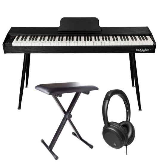 Keygler DP-1 Midnight pianino cyfrowe z ławeczką i słuchawkami