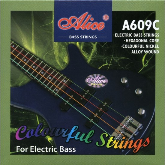 Kolorowe struny do gitary basowej Alice A609C